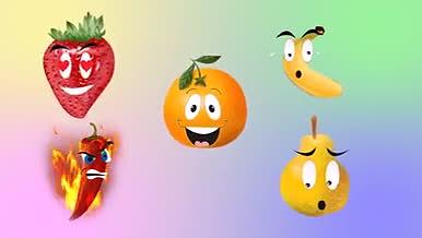 卡通水果表情AE模板视频的预览图